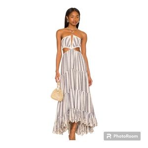 NWT Rococo Sand Kylie Maxi Dress in Cream and Blue